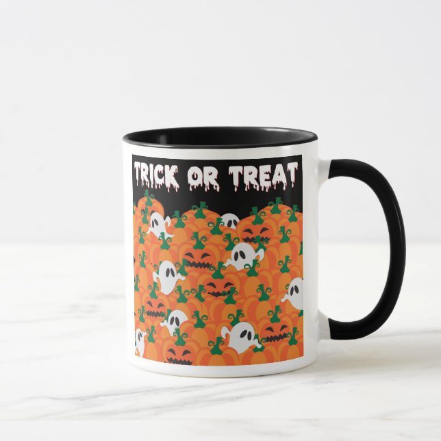 Mug Fantômes d'Halloween Patch de citrouille hantée (Droite)