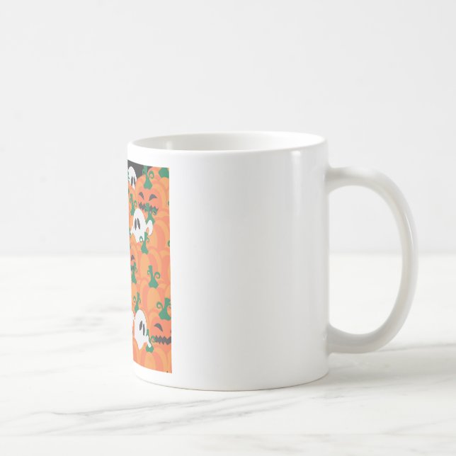 Mug Fantômes d'Halloween Patch de citrouille hantée (Droite)
