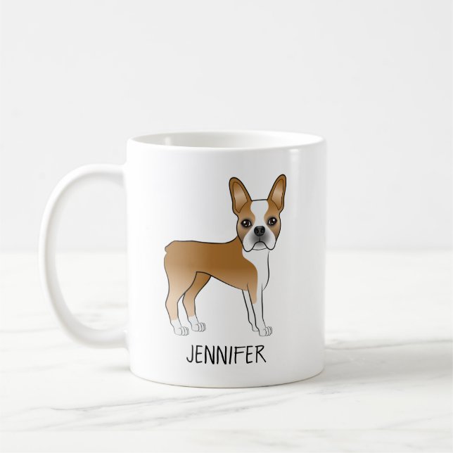 Mug Faon Bouledogue américain Mignon Chien de Dessin A (Gauche)