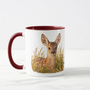 Mug Faon de chevreuil dans l'herbe de prairie