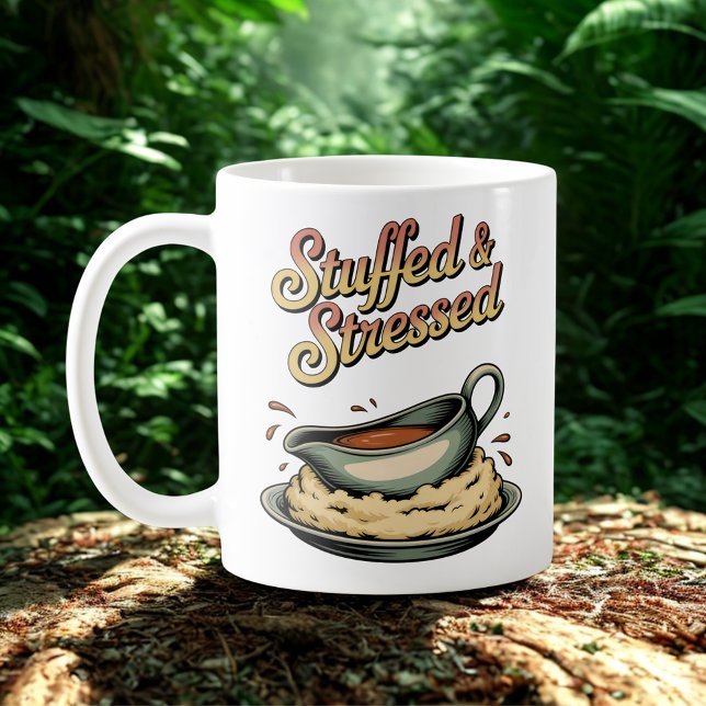 Mug Farce & Stress | Humour du chaos des repas de fête (Créateur téléchargé)
