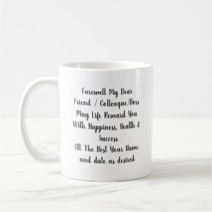 Mug Farewell Cadeau Collègue ami patron personnalisé