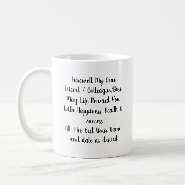 Mug Farewell Cadeau Collègue ami patron personnalisé (Gauche)