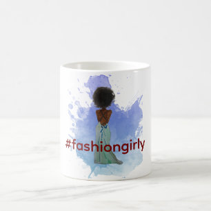 Mug Fashionista noire avec un Afro