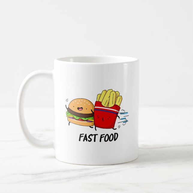 Mug Fast Food Burger Drôle Et Fries Pun (Gauche)