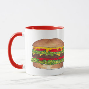 Mug Fast Food Burger Hamburger Cheeseburger Bun Foodie
