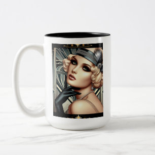 Mug Fatale Femme Art Déco (noir 2 tons)