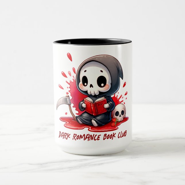 Mug Faucheuse aquarelle amoureuse de livres (Centre)