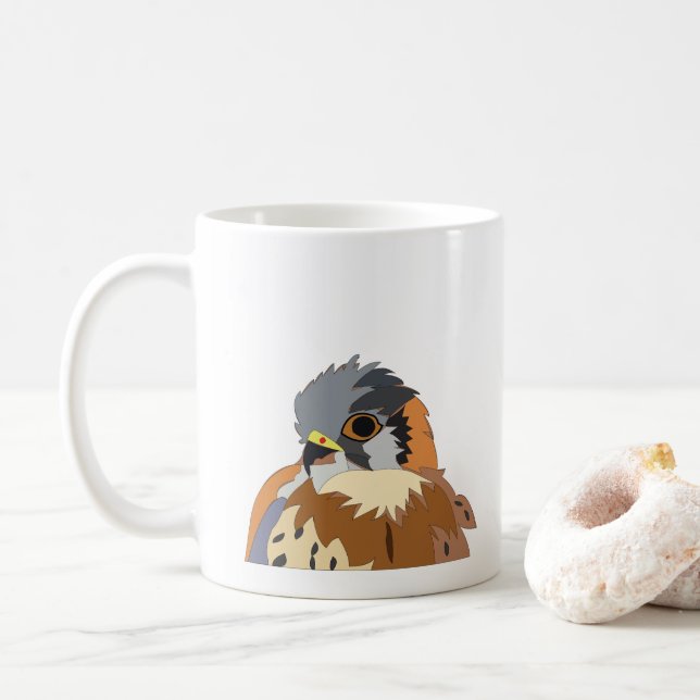 Mug Faucon des oiseaux du faucon (Avec donut)