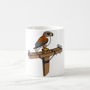 Mug Faucon ferrugineux sur le poteau de puissance
