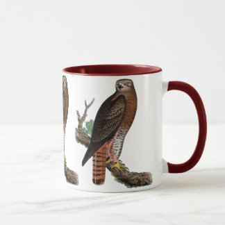Mug faucon noir Rouge-coupé la queue