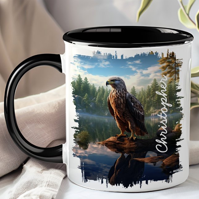 Mug Faucon par réflexion Mountain Lake (Créateur téléchargé)