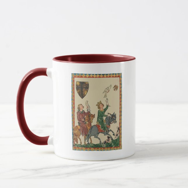 Mug Fauconnerie, Codex Manesse du XIVe siècle (Gauche)