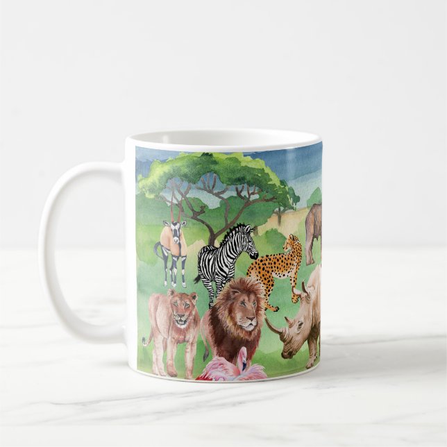 Mug Faune africaine : Fond d'écran couleur d'eau Savan (Gauche)