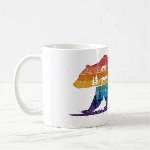 Mug Faune Ourson Vintage – Silhouette de Forêt Rétro