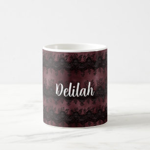 Mug Fausse dentelle noir bordeaux