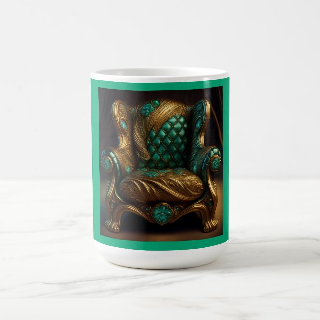 Mug Fauteuil Luxueux Vert Et Or (Centre)