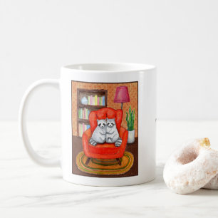 Mug Fauteuil personnalisé pour couple de ratons laveur