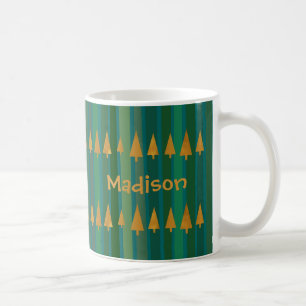 Mug Faux arbres de Noël en feuille d'or avec des rayur