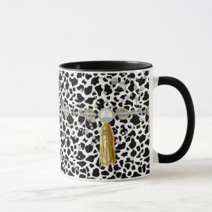 Mug Faux Bijoux Posters de animaux & Tassel d'or