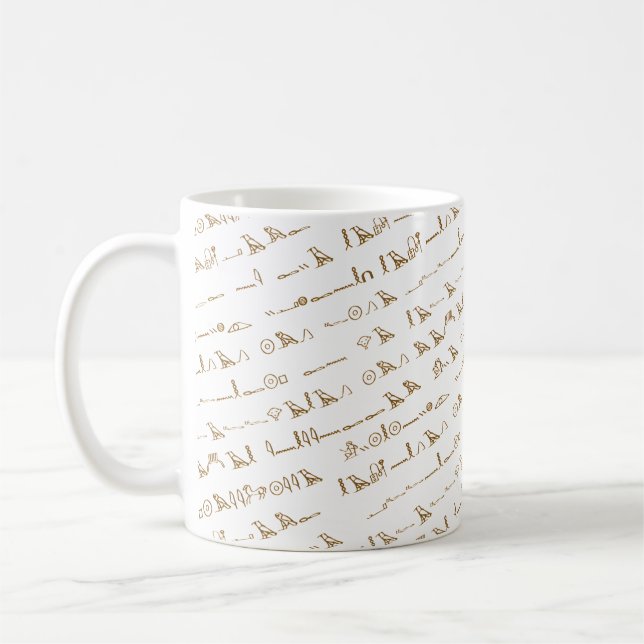 Mug Faux Gold Hiéroglyphes égyptiens ornés (Gauche)
