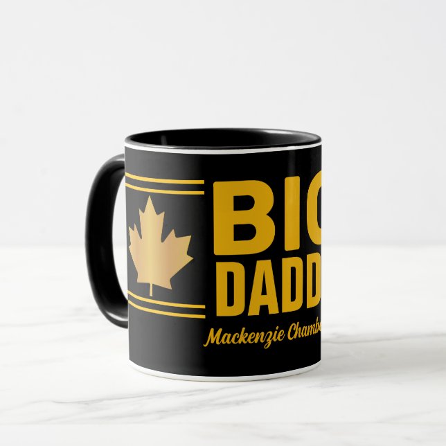 Mug Faux Gold Maple Leaf Big Daddy sur BLACK (Devant gauche)
