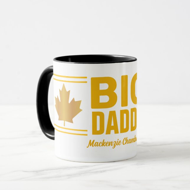 Mug Faux Gold Maple Leaf Big Daddy sur BLANC (Devant gauche)