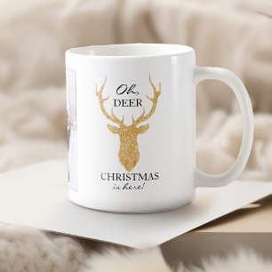 Mug Faux Gold Parties scintillant Deer Oh Deer Noël ic