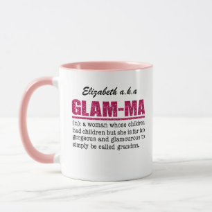 Mug Faux Hot Pink Parties scintillant Glam-Ma