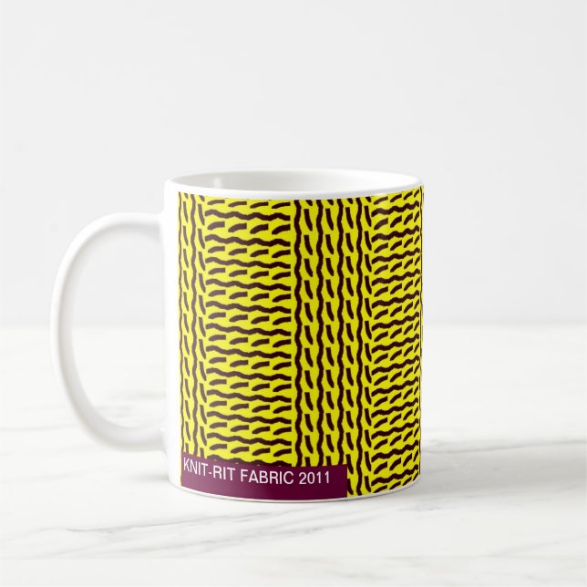 Mug Faux knit - nervurez brun jaune/foncé de point, - (Gauche)