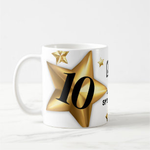 Mug Faux or stars employé anniversaire jalon