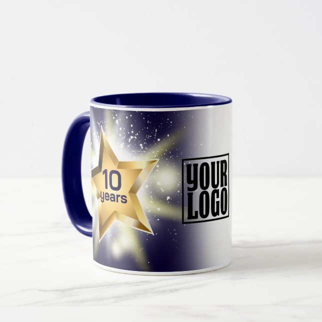 Mug Faux or stars reconnaissance de l'anniversaire de  (Devant gauche)