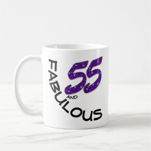 Mug Faux Purple Parties scintillant 55 et cadeau d'ann