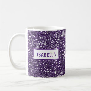 Mug Faux Purple Parties scintillant Texture Regardez A