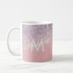 Mug Faux rose et violet Parties scintillant étincelant