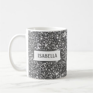 Mug Faux Silver Parties scintillant Texture Look & Cus