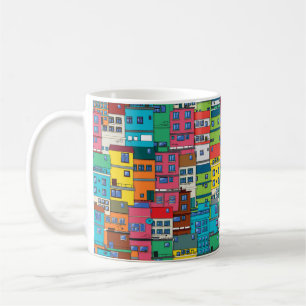 Mug favela urbaine brésilienne : arrière - plan coloré