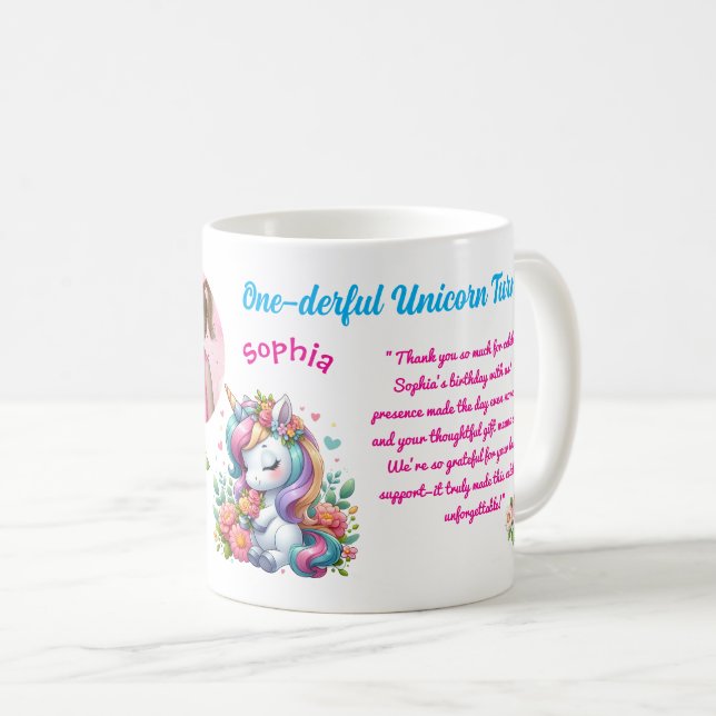 Mug Faveur de code-barres d'anniversaire pour enfants  (Devant droit)