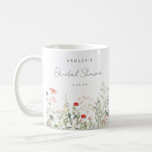 Mug Faveur de mariage champêtre de fleurs sauvages (Gauche)