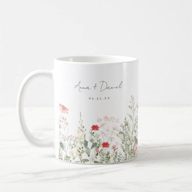 Mug Faveur de mariage Prairie de fleurs sauvages (Gauche)