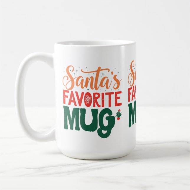 Mug favori de père Noël - Design classique 15 oz (Gauche)