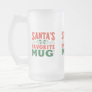 Mug favori de père Noël - Verre dépoli 16 oz