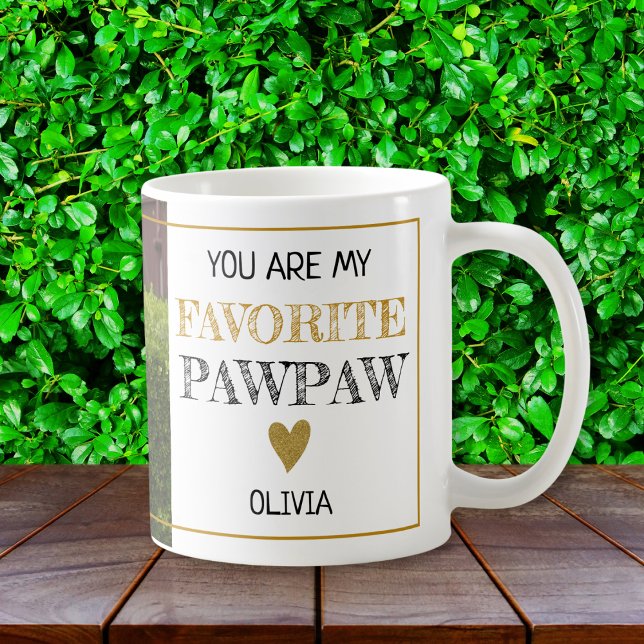 Mug Favori Paw Grand-Père Petit-Enfant Photo personnal (Créateur téléchargé)