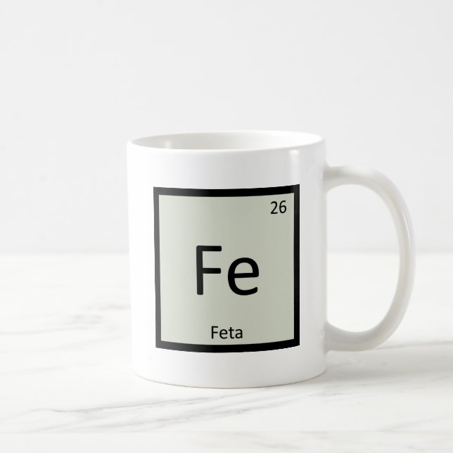 Mug Fe - Chimie du fromage de Feta Symbole du tableau  (Droite)
