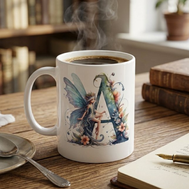 Mug Fée à lettre monogramme A (Créateur téléchargé)