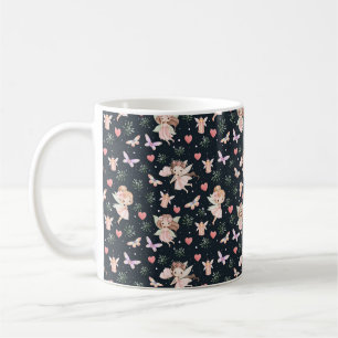 Mug Fée de dessin animé avec motif sans couture de fle