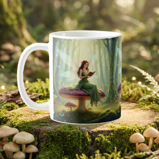 Mug Fée de jour enchantée lisant un livre