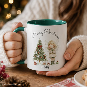 Mug Fée de Noël et arbre cadeau personnalisé