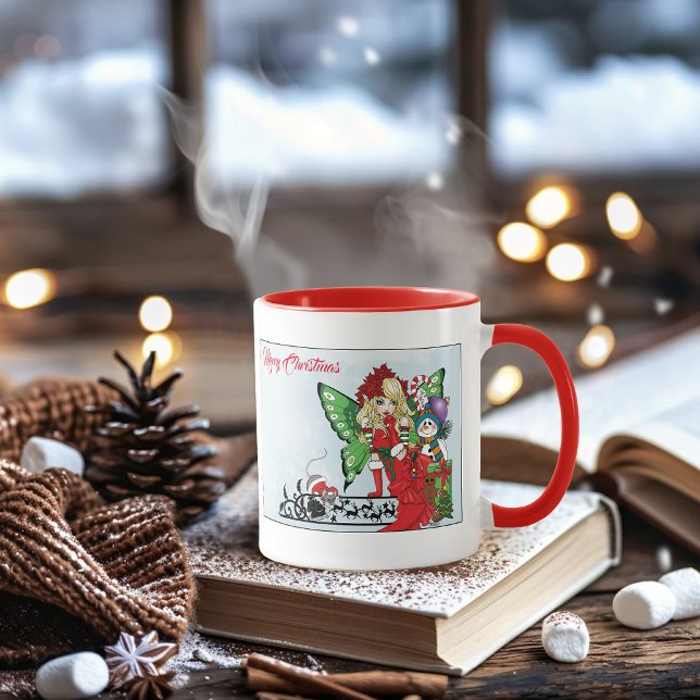 Mug Fée de Noël fantaisiste Cadeaux de vacances Bleu (Créateur téléchargé)