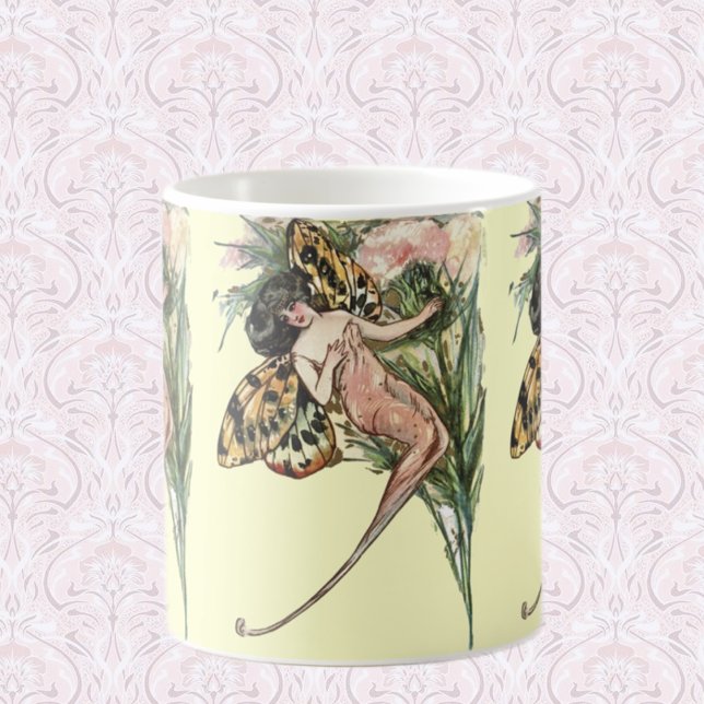 Mug Fée de papillon Art nouveau vintage (Créateur téléchargé)